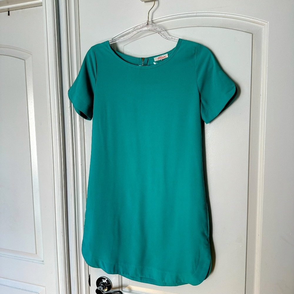 Women's Rosette Aqua Mini Dress / Top Size Small New